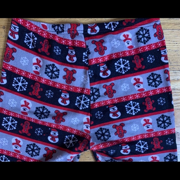 Poof! Red and Black Christmas Themed High Rise Cozy Leggings Women’s Size S/M - Picture 5 of 9